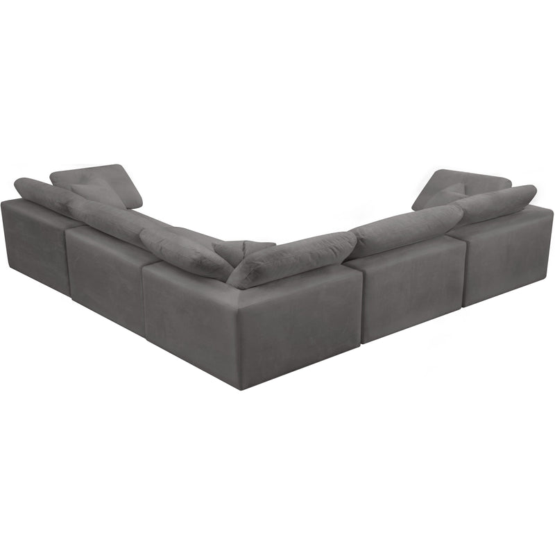 Meridian Cozy Grey Velvet Comfort Modular Sectional IMAGE 2