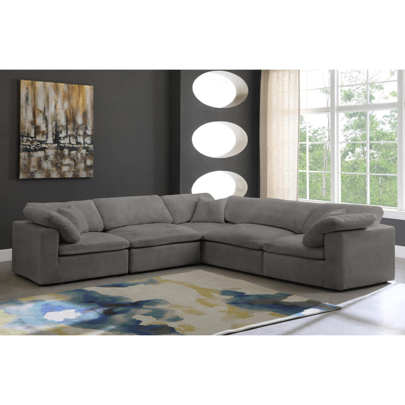 Meridian Cozy Grey Velvet Comfort Modular Sectional IMAGE 3