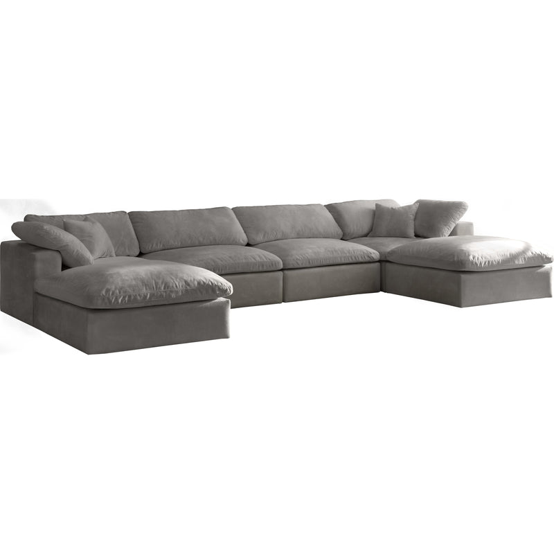 Meridian Cozy Grey Velvet Comfort Modular Sectional IMAGE 1