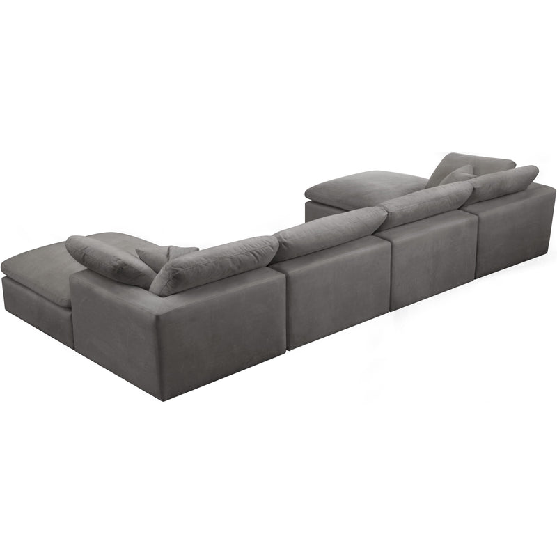 Meridian Cozy Grey Velvet Comfort Modular Sectional IMAGE 2