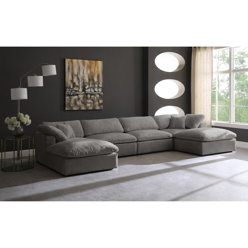 Meridian Cozy Grey Velvet Comfort Modular Sectional IMAGE 4