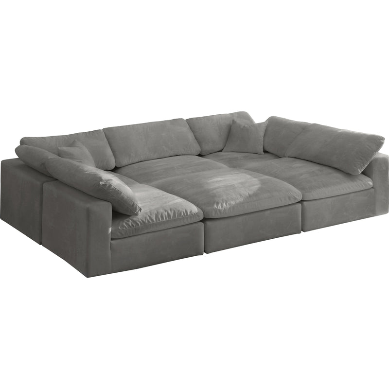 Meridian Cozy Grey Velvet Comfort Modular Sectional IMAGE 1