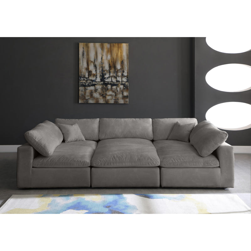 Meridian Cozy Grey Velvet Comfort Modular Sectional IMAGE 3