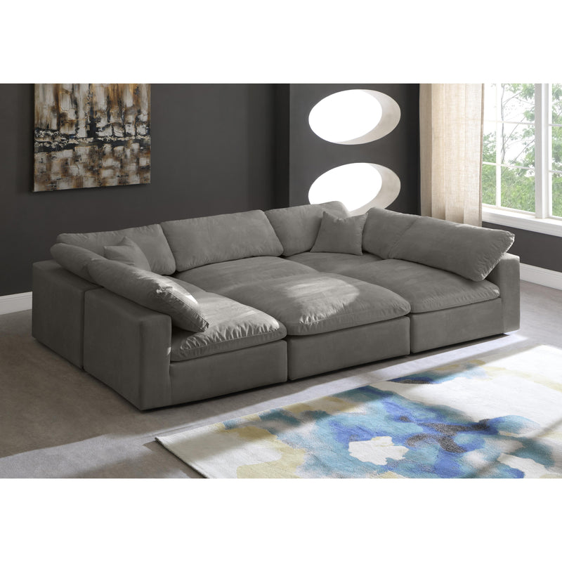 Meridian Cozy Grey Velvet Comfort Modular Sectional IMAGE 4