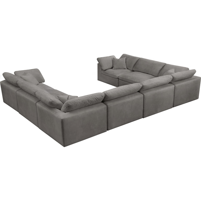 Meridian Cozy Grey Velvet Comfort Modular Sectional IMAGE 2