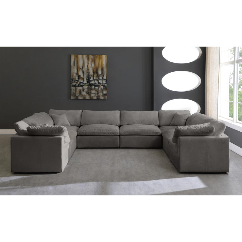 Meridian Cozy Grey Velvet Comfort Modular Sectional IMAGE 4