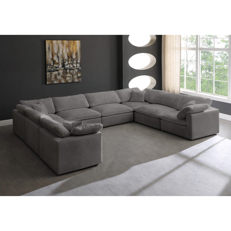 Meridian Cozy Grey Velvet Comfort Modular Sectional IMAGE 5