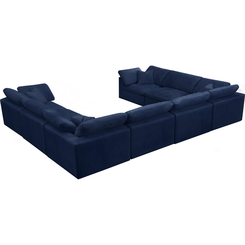 Meridian Cozy Navy Velvet Comfort Modular Sectional IMAGE 2