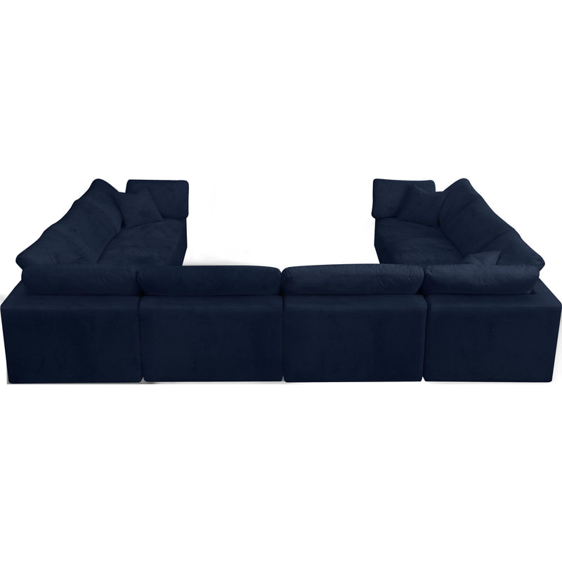 Meridian Cozy Navy Velvet Comfort Modular Sectional IMAGE 3