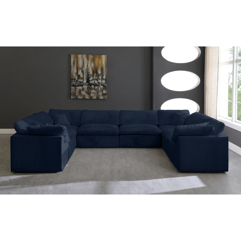 Meridian Cozy Navy Velvet Comfort Modular Sectional IMAGE 5