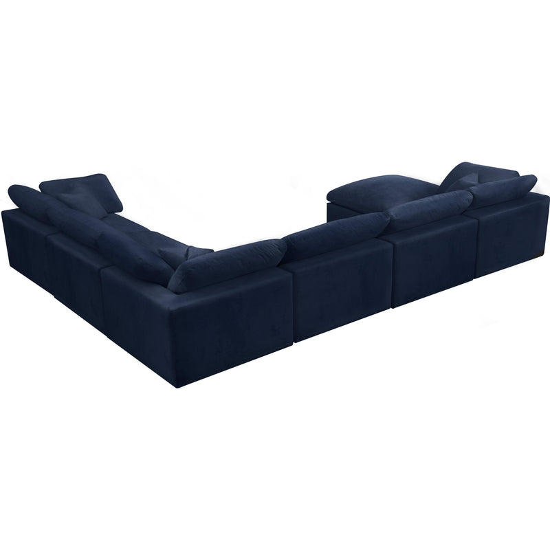 Meridian Cozy Navy Velvet Comfort Modular Sectional IMAGE 2