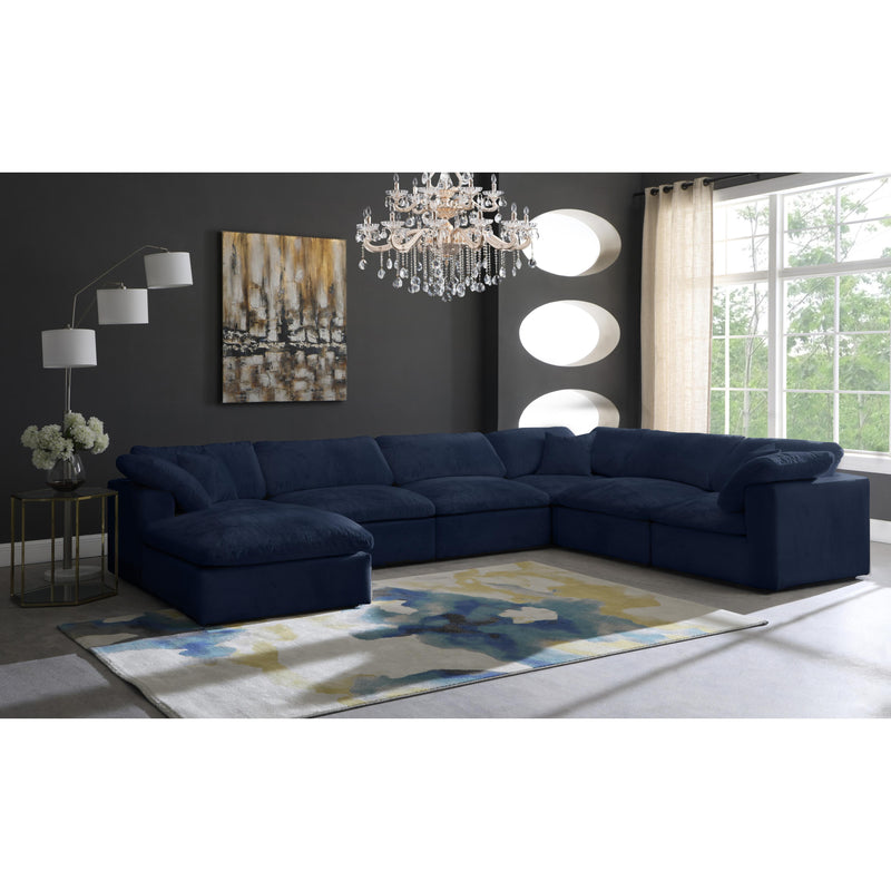 Meridian Cozy Navy Velvet Comfort Modular Sectional IMAGE 4