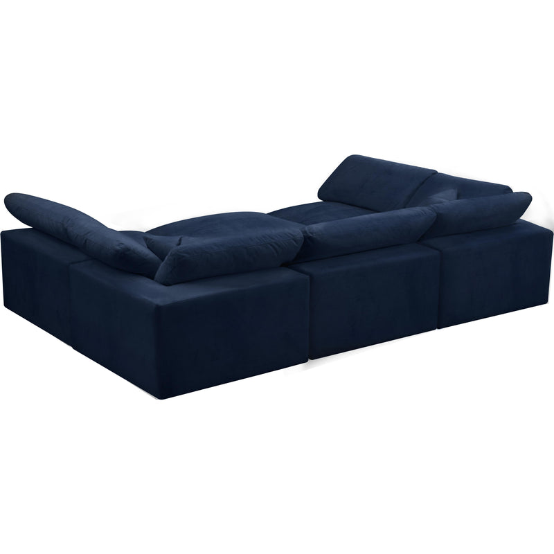 Meridian Cozy Navy Velvet Comfort Modular Sectional IMAGE 2