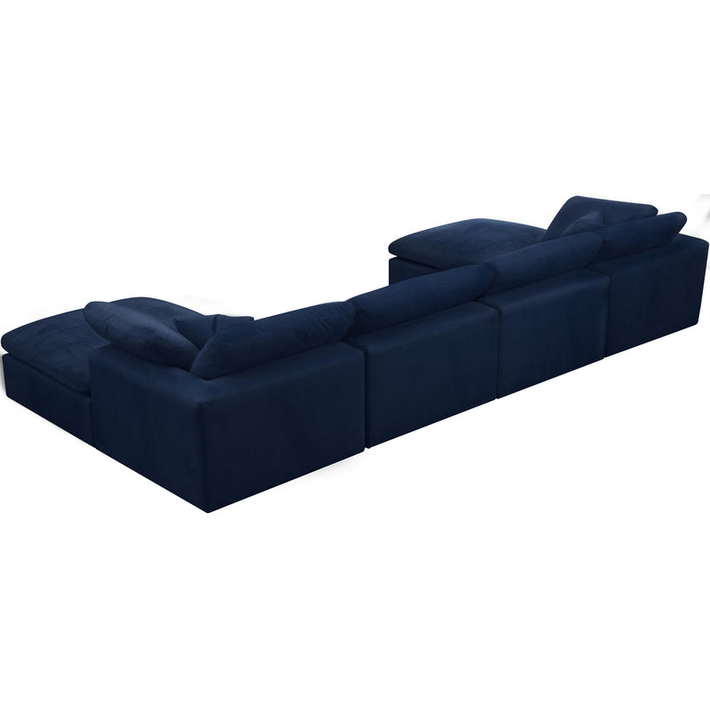 Meridian Cozy Navy Velvet Comfort Modular Sectional IMAGE 2