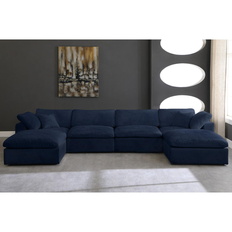 Meridian Cozy Navy Velvet Comfort Modular Sectional IMAGE 3