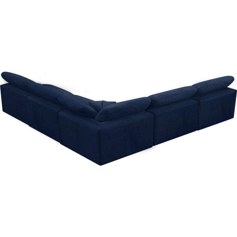 Meridian Cozy Navy Velvet Comfort Modular Sectional IMAGE 2