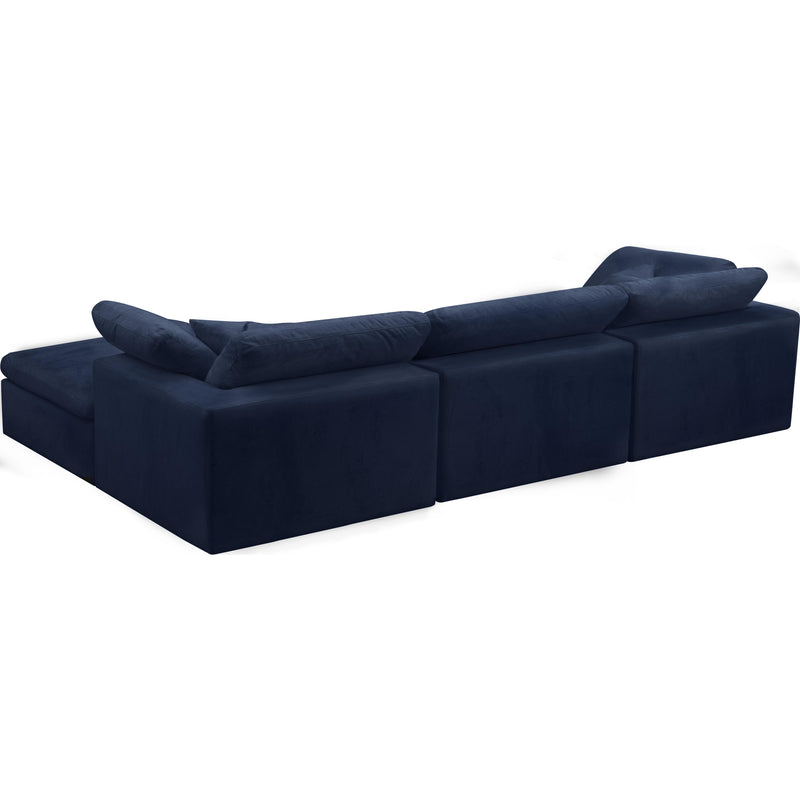 Meridian Cozy Navy Velvet Comfort Modular Sectional IMAGE 3