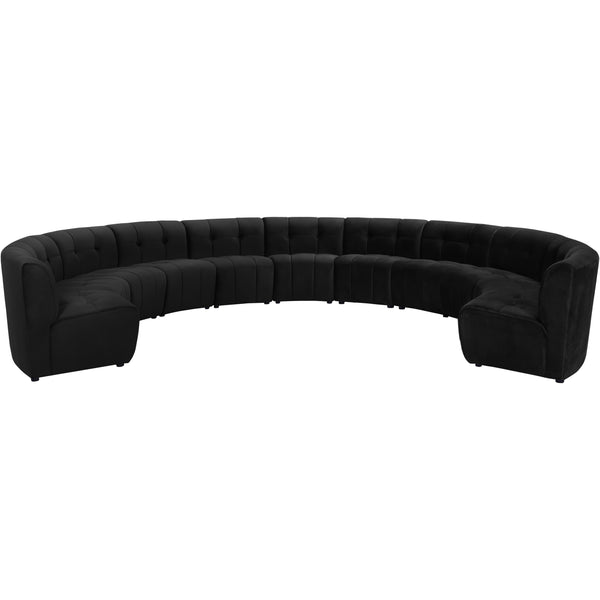 Meridian Limitless Black Velvet 11pc. Modular Sectional IMAGE 1