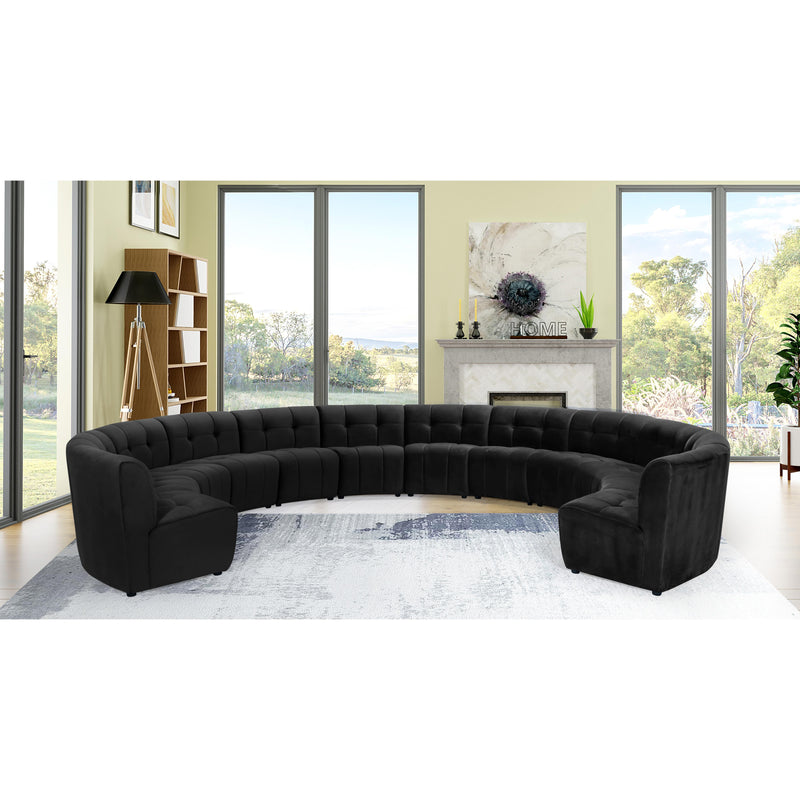 Meridian Limitless Black Velvet 12pc. Modular Sectional IMAGE 12