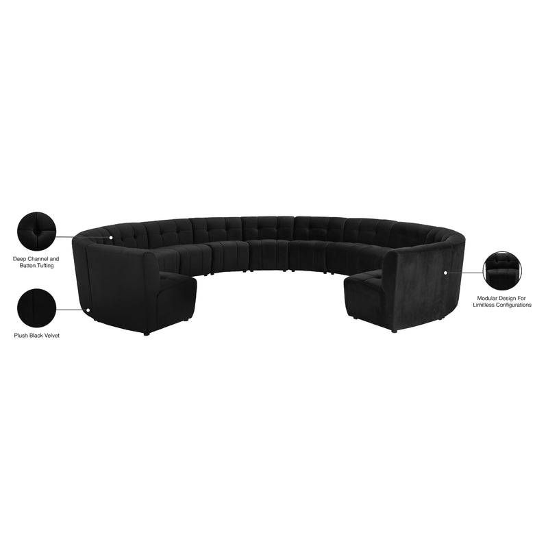 Meridian Limitless Black Velvet 13 pc Modular Sectional IMAGE 14
