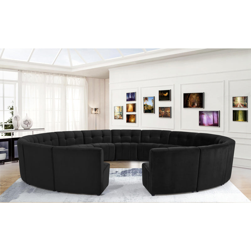 Meridian Limitless Black Velvet 15pc. Modular Sectional IMAGE 11