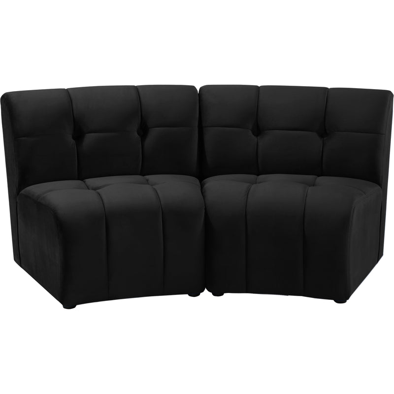 Meridian Limitless Black Velvet 2pc. Modular Sectional IMAGE 1