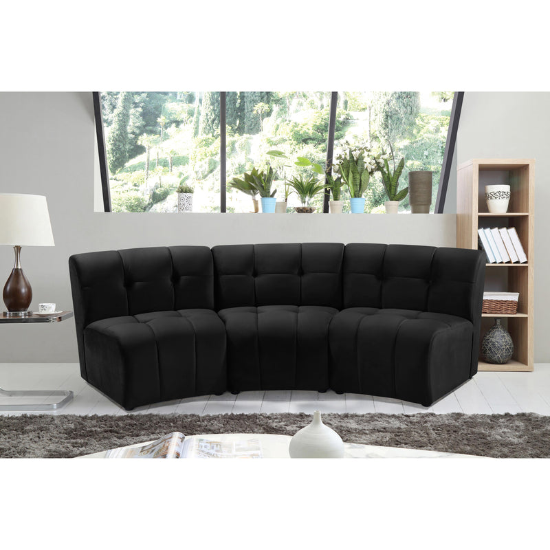 Meridian Limitless Black Velvet 3pc. Modular Sectional IMAGE 12