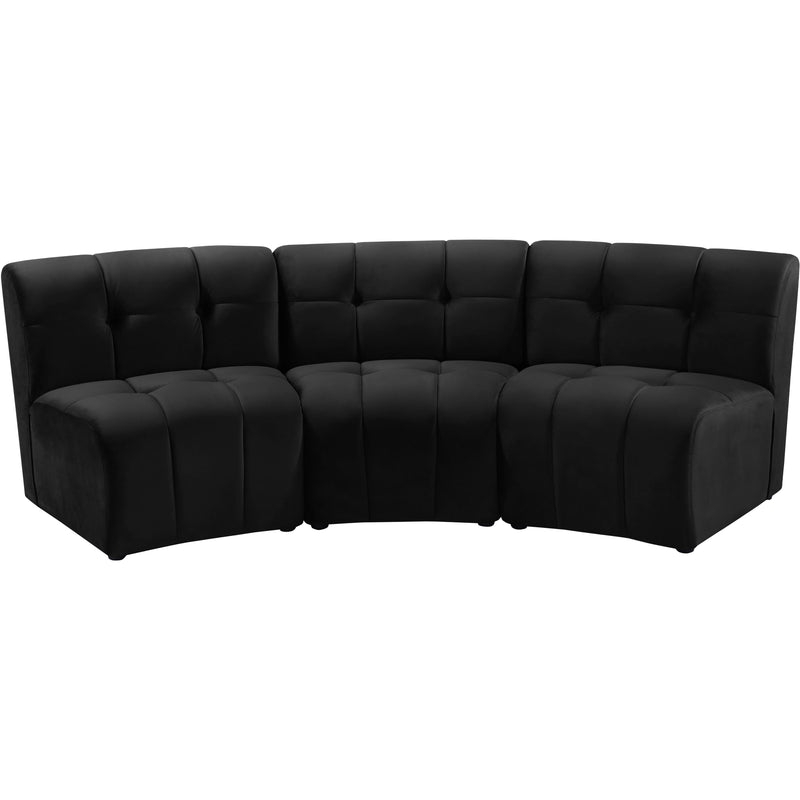 Meridian Limitless Black Velvet 3pc. Modular Sectional IMAGE 1