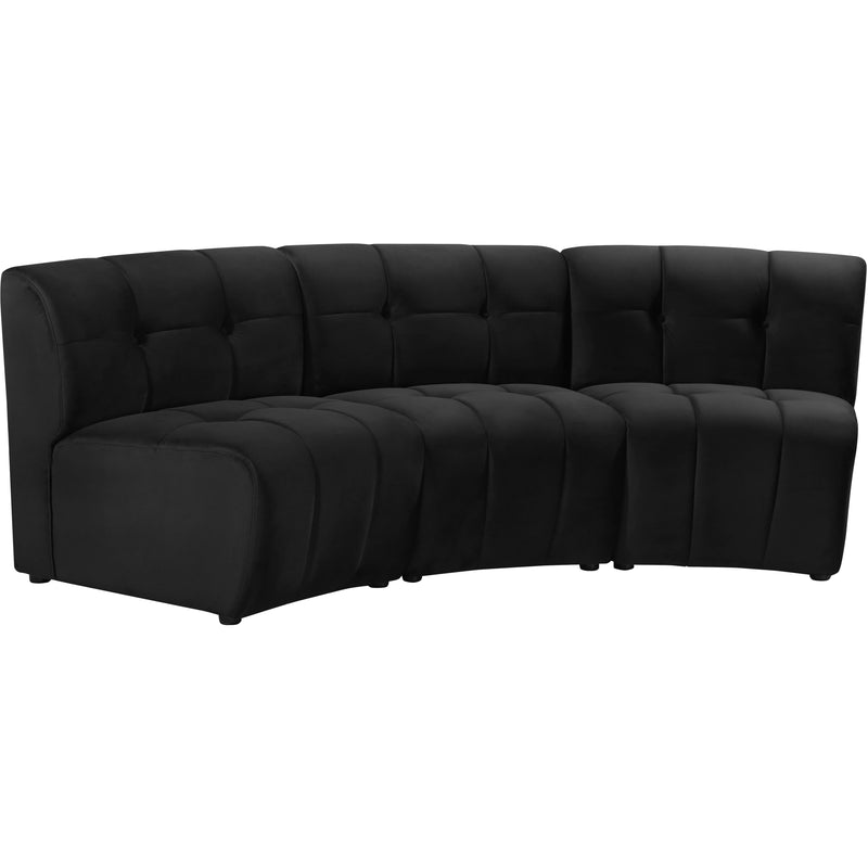 Meridian Limitless Black Velvet 3pc. Modular Sectional IMAGE 2