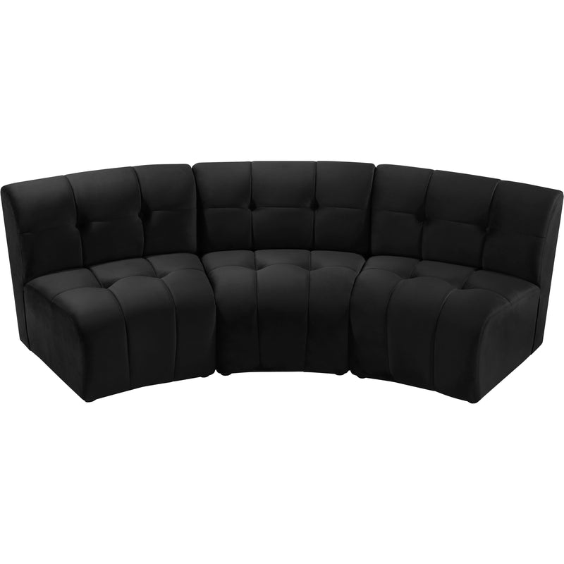 Meridian Limitless Black Velvet 3pc. Modular Sectional IMAGE 4