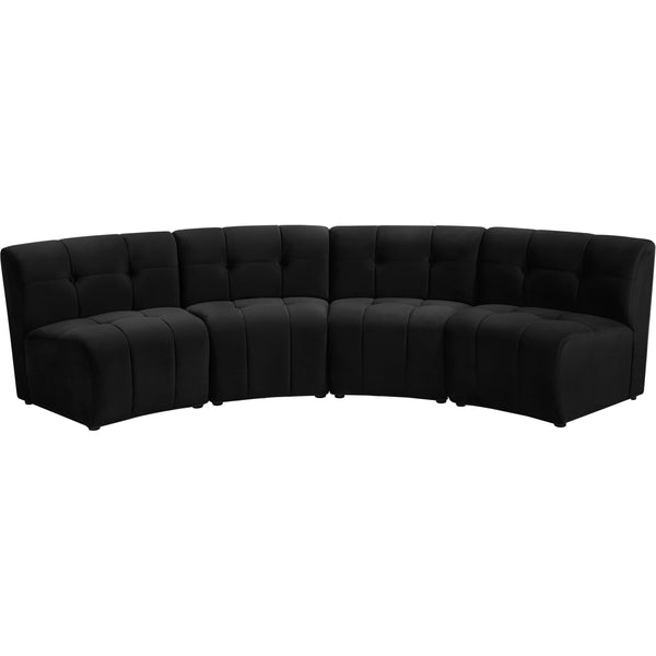 Meridian Limitless Black Velvet 4pc. Modular Sectional IMAGE 1