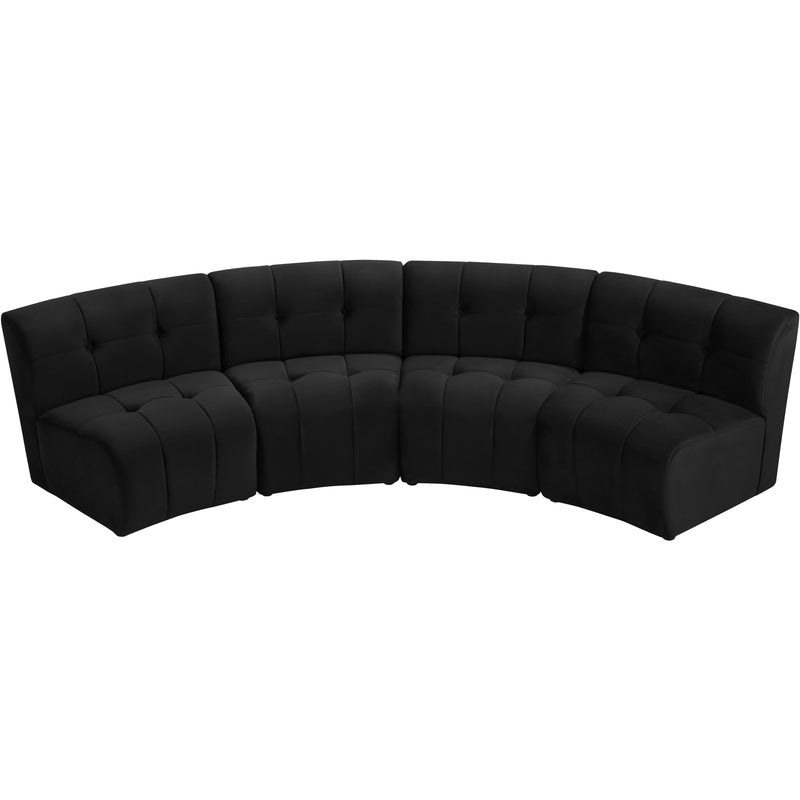 Meridian Limitless Black Velvet 4pc. Modular Sectional IMAGE 4