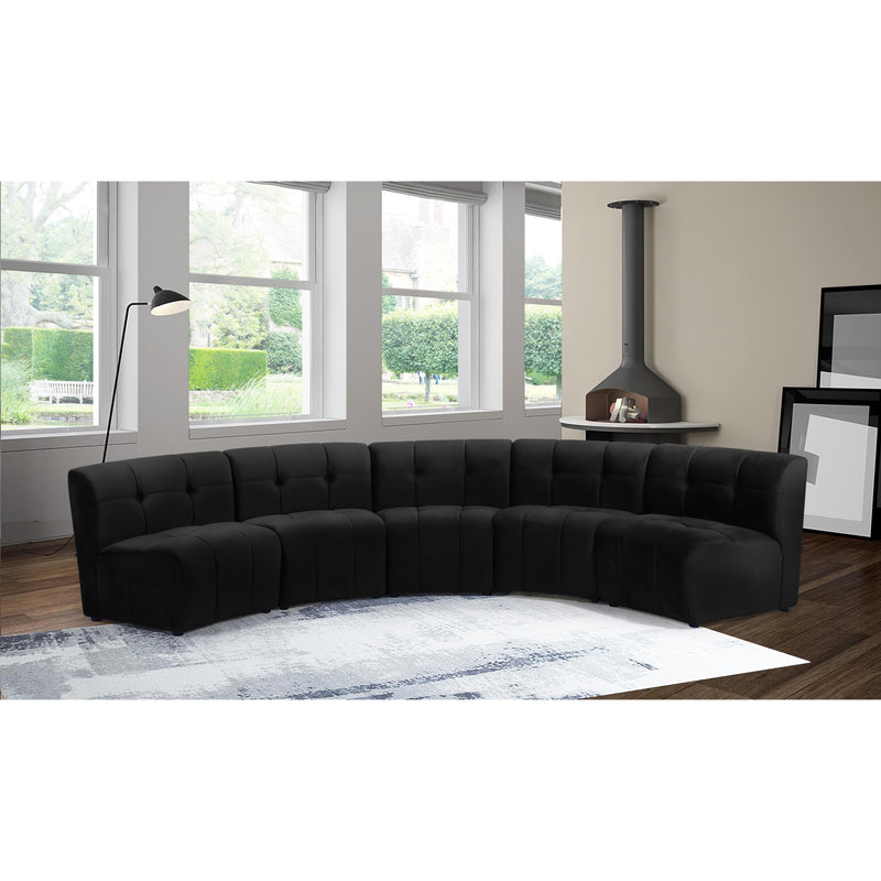 Meridian Limitless Black Velvet 5pc. Modular Sectional IMAGE 12