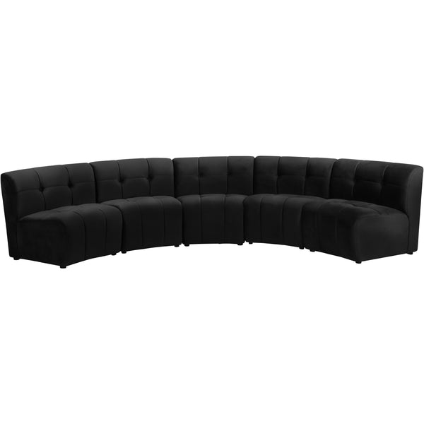 Meridian Limitless Black Velvet 5pc. Modular Sectional IMAGE 1