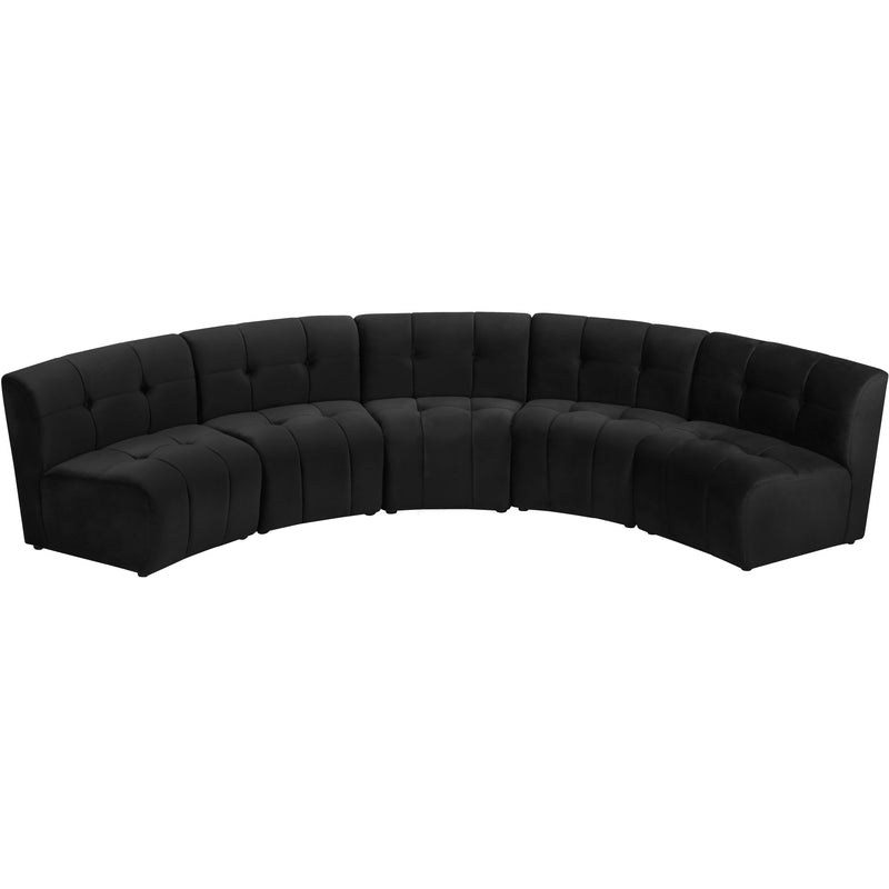 Meridian Limitless Black Velvet 5pc. Modular Sectional IMAGE 4