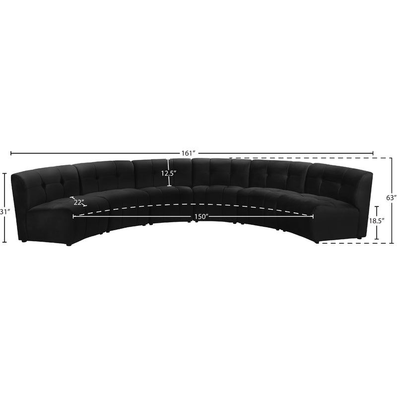 Meridian Limitless Black Velvet 6 pc Modular Sectional IMAGE 13