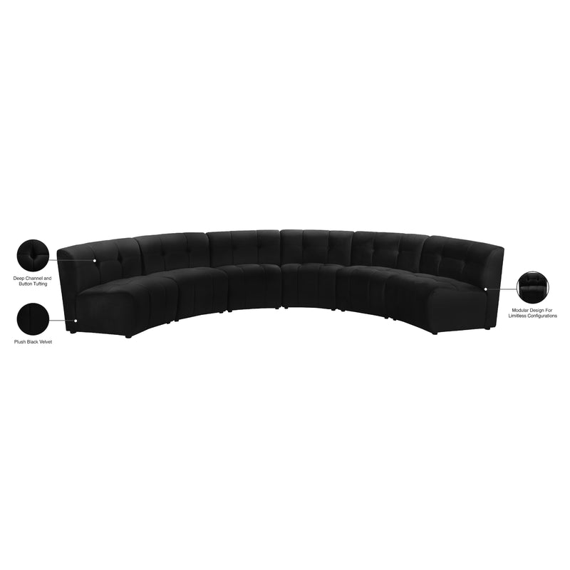 Meridian Limitless Black Velvet 6 pc Modular Sectional IMAGE 14