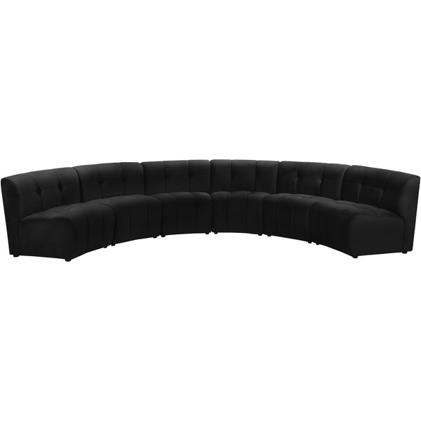 Meridian Limitless Black Velvet 6pc. Modular Sectional IMAGE 1