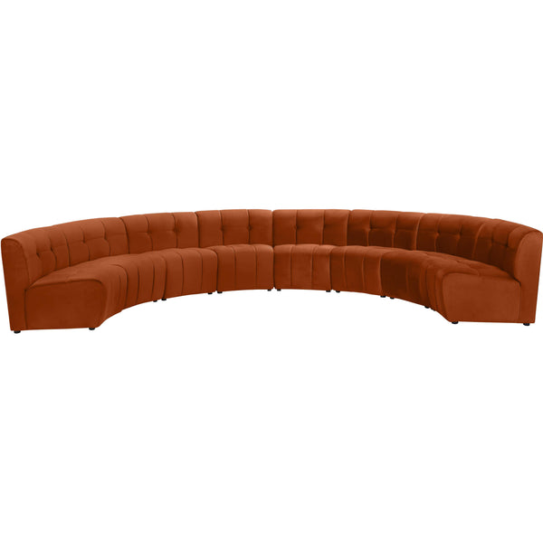 Meridian Limitless Cognac Velvet 8pc. Modular Sectional IMAGE 1