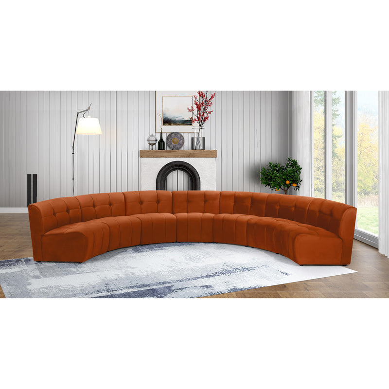 Meridian Limitless Cognac Velvet 7pc. Modular Sectional IMAGE 12