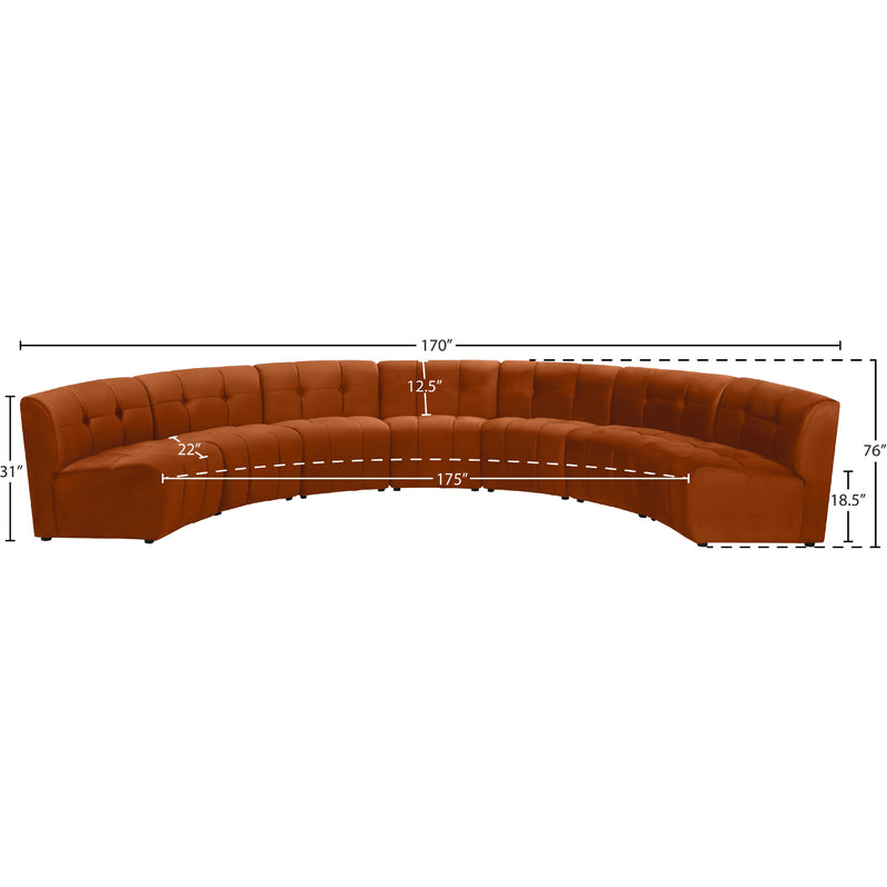 Meridian Limitless Cognac Velvet 7 pc Modular Sectional IMAGE 13