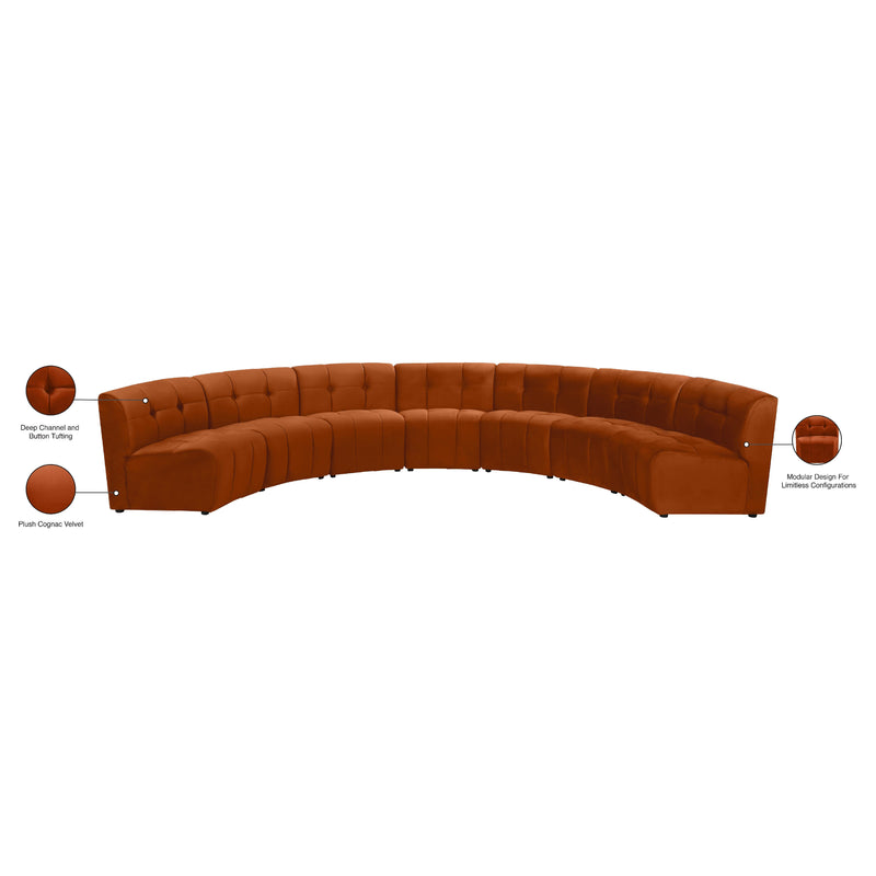 Meridian Limitless Cognac Velvet 7 pc Modular Sectional IMAGE 14