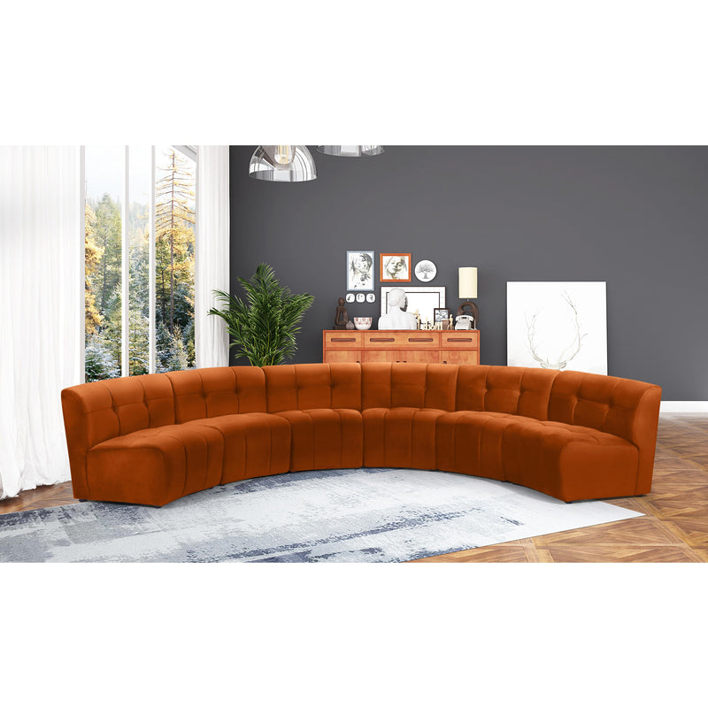 Meridian Limitless Cognac Velvet 6pc. Modular Sectional IMAGE 12