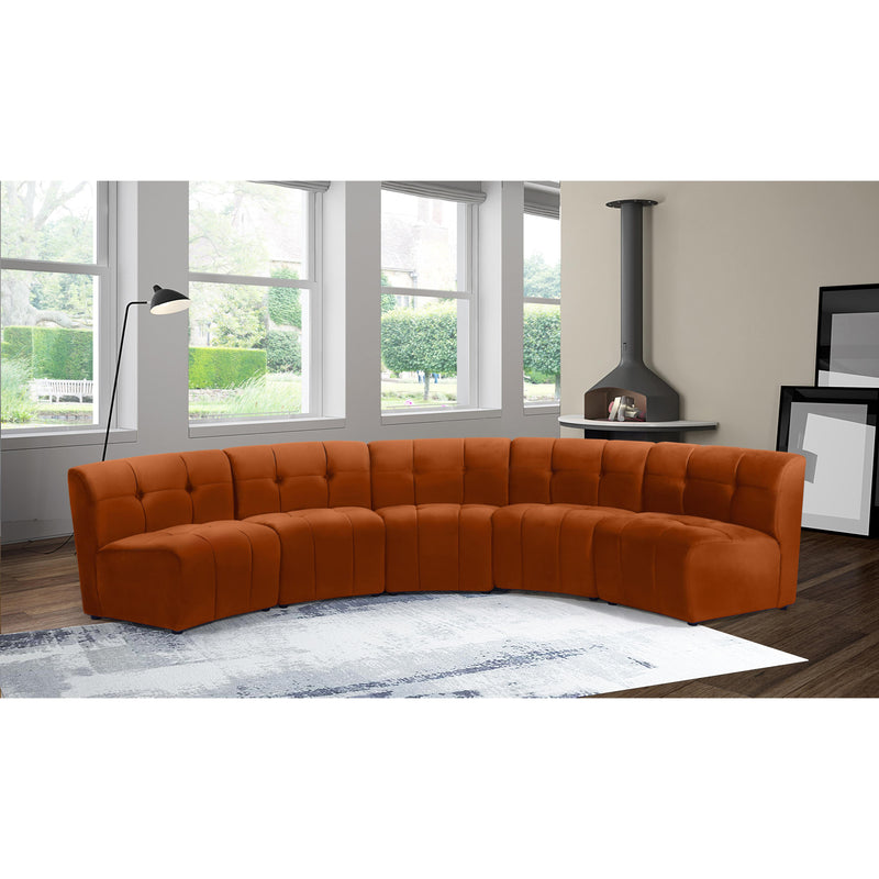 Meridian Limitless Cognac Velvet 5pc. Modular Sectional IMAGE 12