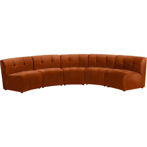 Meridian Limitless Cognac Velvet 5pc. Modular Sectional IMAGE 1