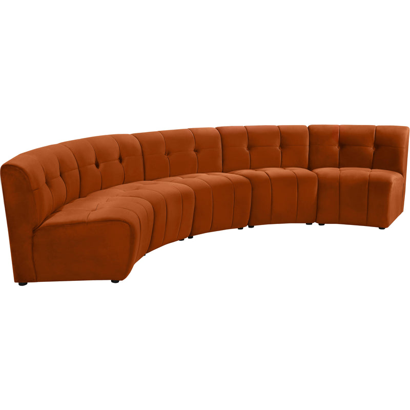 Meridian Limitless Cognac Velvet 5pc. Modular Sectional IMAGE 2