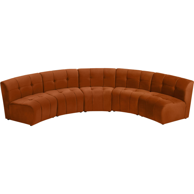 Meridian Limitless Cognac Velvet 5pc. Modular Sectional IMAGE 4