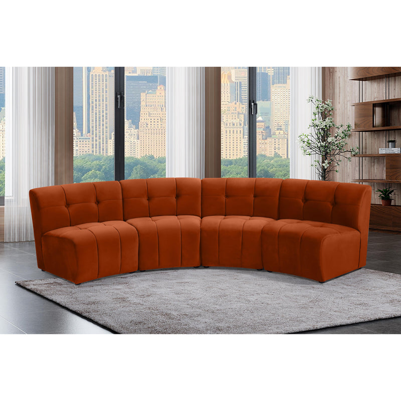 Meridian Limitless Cognac Velvet 4pc. Modular Sectional IMAGE 13