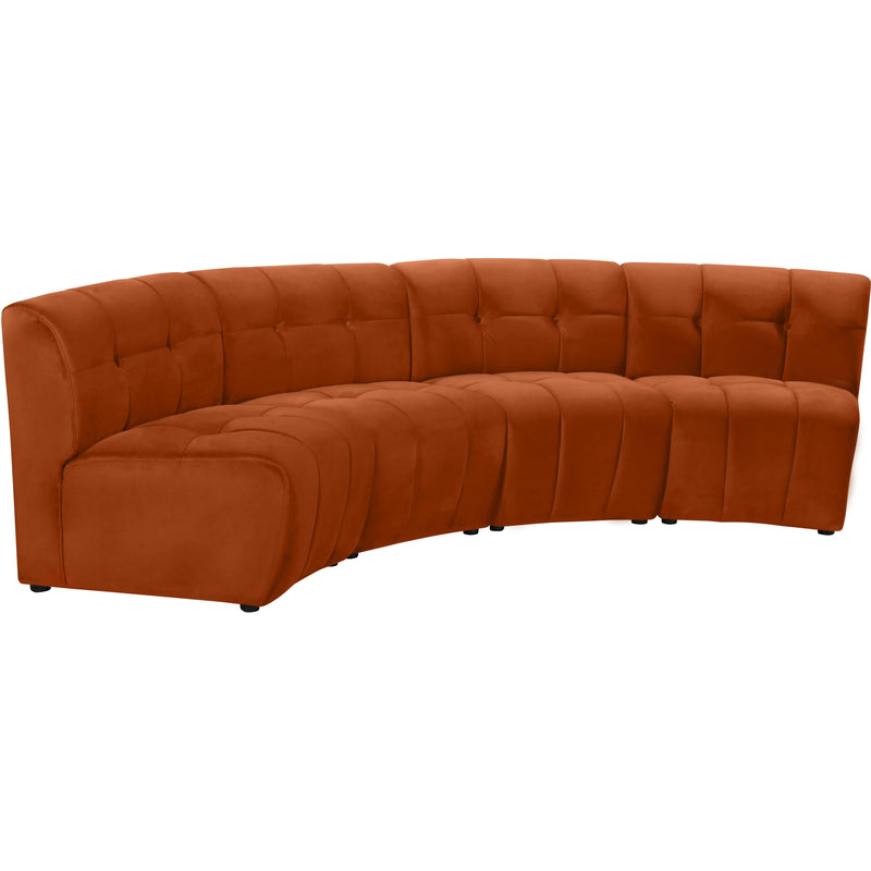 Meridian Limitless Cognac Velvet 4pc. Modular Sectional IMAGE 2