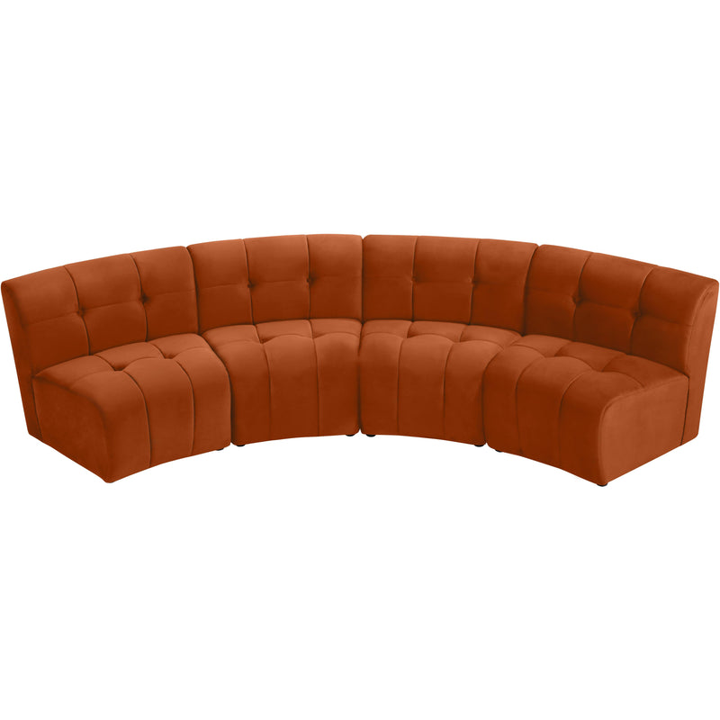 Meridian Limitless Cognac Velvet 4pc. Modular Sectional IMAGE 4